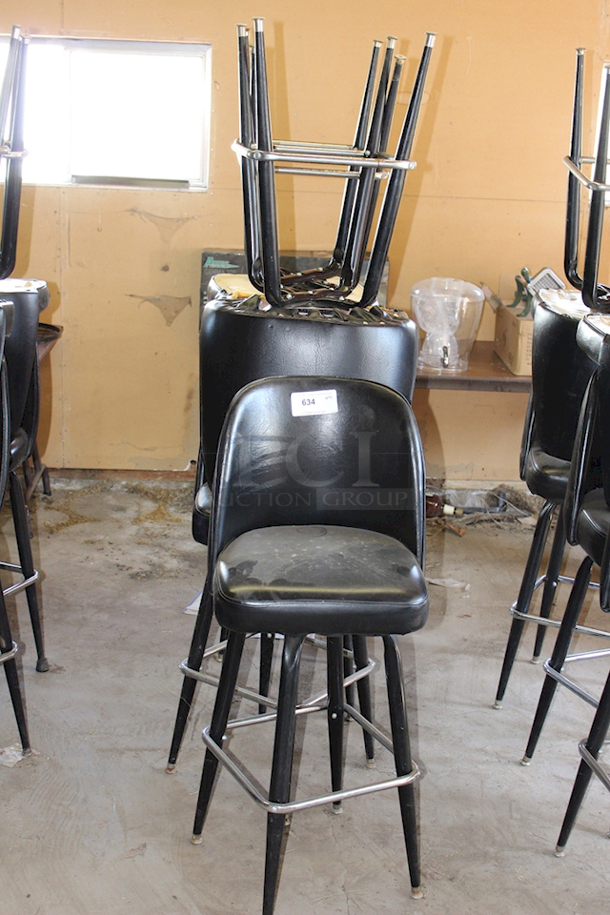HIGH QUALITY! Metal Framed Padded Back and Seat Bar Height Chairs With Foot Rest. 5x Your Bid - Image 1 of 1