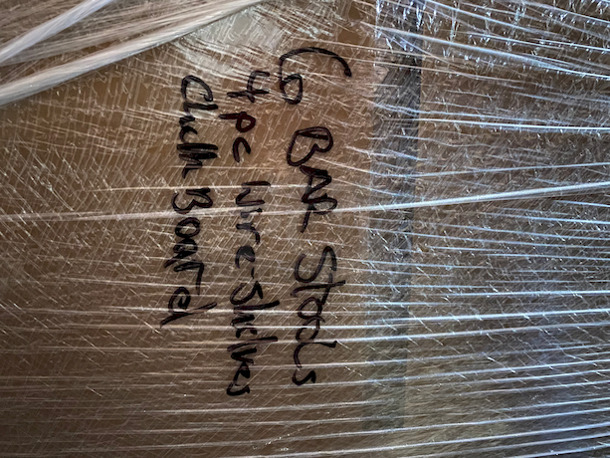 NICE! Pallet Of 6 High Quality Barstools, Wire Shelves and Chalk Board. 

6x Your Bid - Image 4 of 5