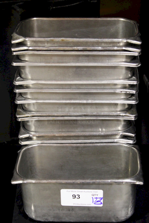Set of 18 Stainless Steel 1/3 Pans, 6" Deep. 13x Your Bid. - Image 1 of 2