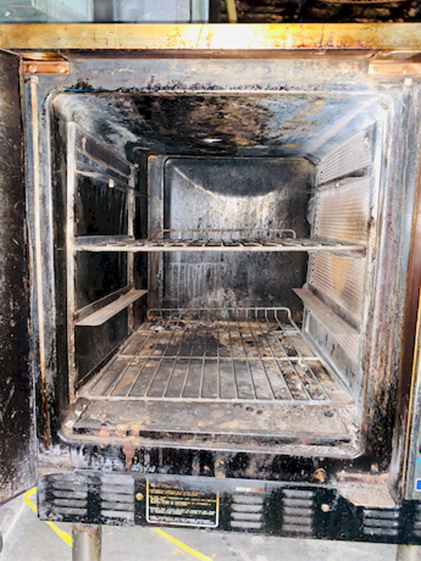 Moffat G32 Gas Full Size Convection Oven Dble Stack w/ Stationary Stand.

110/120 volts, Phases 1, Natural Gas.
29x32x71-1/4
Weight	578.00 lbs.
Width	28.88 in.
Depth	31.88 in.
Height	71.25 in.
 - Image 3 of 4