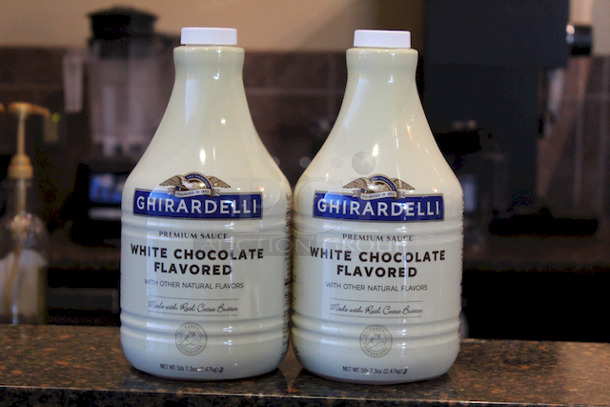 AWESOME! Ghirardelli 5lb 10oz Bottles of White Chocolate Flavored Sauces. 3x Your Bid