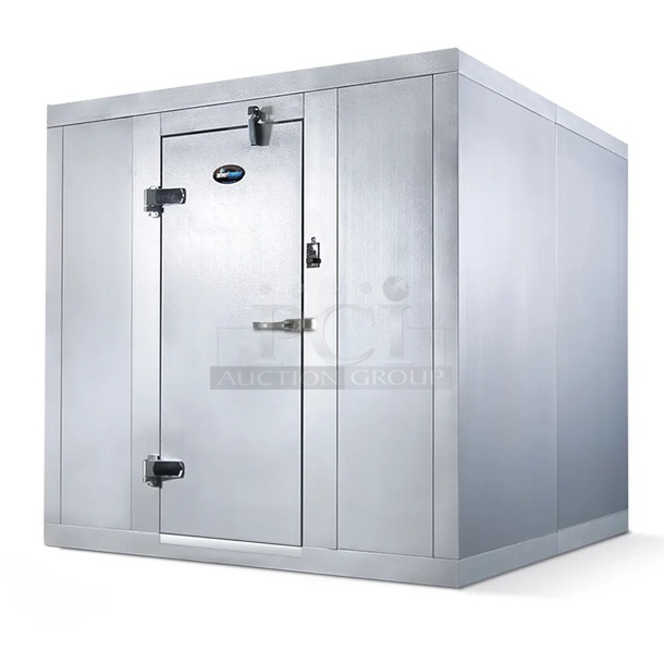BRAND NEW SCRATCH AND DENT! AmeriKooler 6'x6'x7' Walk In Box w/ Floor. Stock Picture Used as Gallery - See Additional Pictures for Actual Box Panels - Image 1 of 10