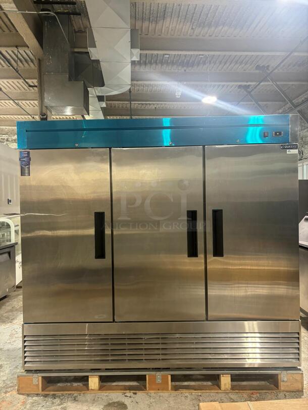 Brand New Scratch & Dent Dukers D83F 3-Door Commercial Freezer in Stainless Steel
 - Image 1 of 6