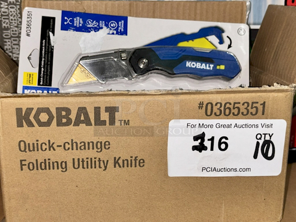 BIG BOX OF 10!! Kobalt #0365351 Quick-Change Folding-Lockback Knife. 10x Your Bid - Image 2 of 4