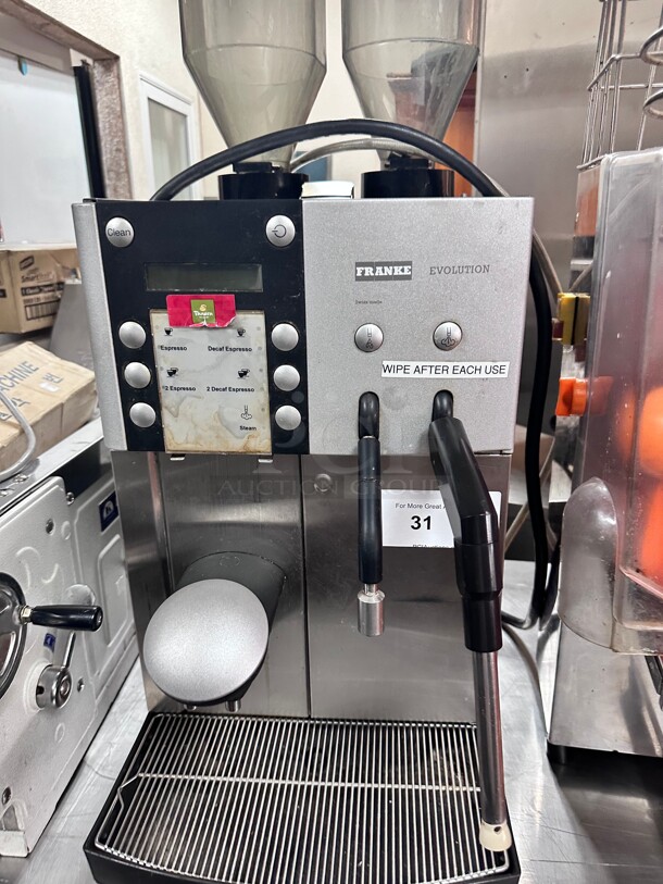 Certified Working! Franke Evolution Commercial 1 Step Super Automatic Espresso Machine NSF 220 Volt 1 Phase  - Image 4 of 9