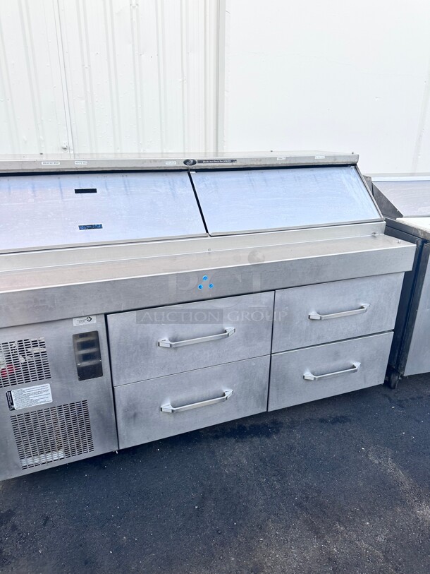 Working Randell Commercial Pizza Table Refrigerated 72 inch With Four Drawers