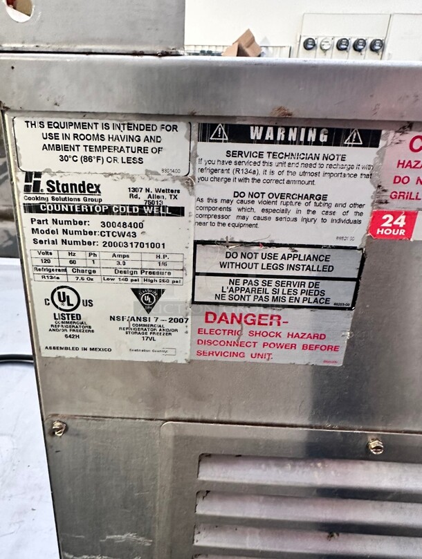 APW Wyott CTCW-43 Countertop Cold Food Well - 120V Working - Image 6 of 6