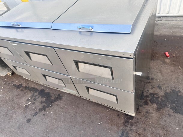 Late Model True TFP-72-30M-D-6 72" Sandwich/Salad Prep Table w/ Refrigerated Base, 115v Working - Image 7 of 11