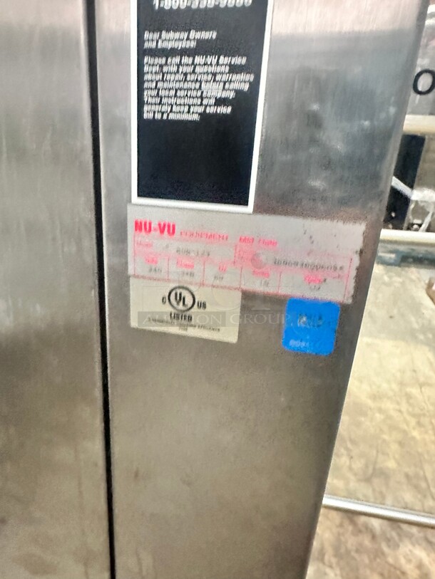NU-VU Sub-123 Electric Proofer Oven with Heat and Humidity, 208v/3ph Working - Image 9 of 10