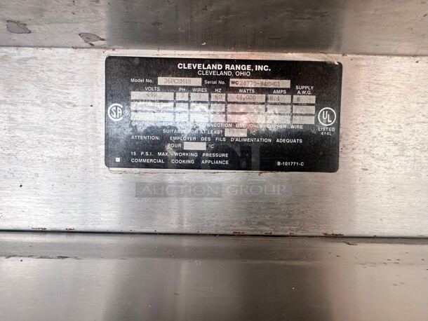 Cleveland ConvectionPro steamer with electric 15 PSI boiler 440 Volt 3 Phase - Image 7 of 8