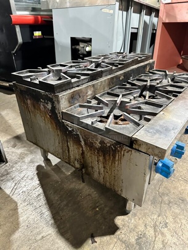 Castle Commercial Countertop Natural Gas Powered 6 Burner Range! All Stainless Steel! On Small Legs! Model: SUPHP36 SN: 3N643 - Image 2 of 9