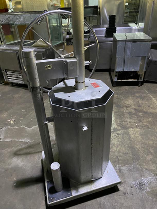 RARE FIND! Pack-A-Drum Commercial Manually Operated Trash Deflator! All Stainless Steel! - Image 3 of 8