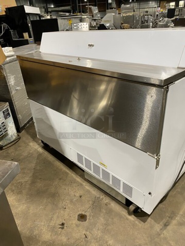GREAT! NEW! NEVER USED! SCRATCH-N-DENT! Beverage Air Commercial Refrigerated Milk Cooler! With Dual Side Access Doors! Stainless Steel Body! On Casters! Model: STF58 SN: 7203648 115V 60HZ 1 Phase - Image 3 of 8