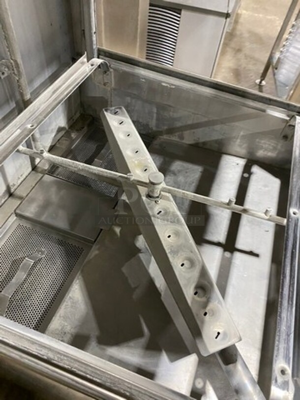 Champion Commercial Pass-Through Dishwasher Machine! All Stainless Steel! On Legs! With Right Side Dishwasher Table! With Back And One Side Splash! Model: DHBT SN: D11038937 208/240V 60HZ 3 Phase - Image 6 of 12