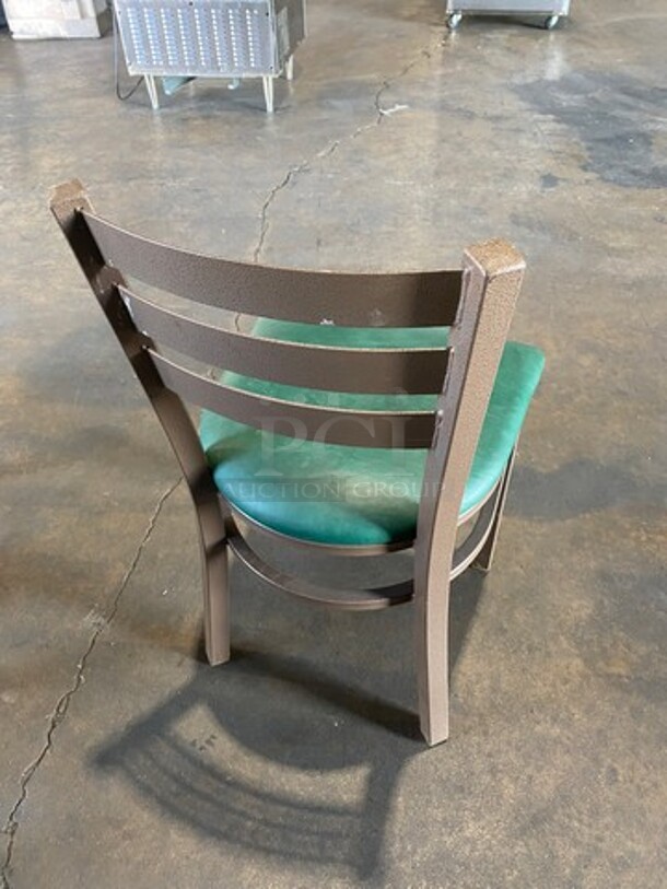 Green Cushioned Chairs! With Brown Metal Body! 5x Your Bid! - Image 6 of 6