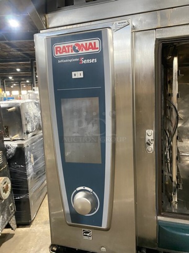 SWEET! LATE MODEL! 2016! Rational Electric Powered White Efficiency Self Cooking Center Double Deck Combi Convection Oven! With Rational Ventless Exhaust System! With View Through Doors! All Stainless Steel! 2x Your Bid Makes One Unit! Model: SCCWE61 SN: E61SH16052516723, SN: E61SH16032505346 208V 60HZ 3 Phase! Working When Removed!  - Image 7 of 11