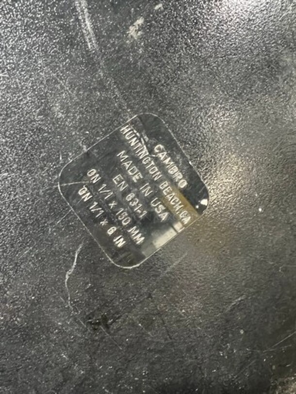 Cambro Black Poly 1/1x6" Food Containers! 2x Your Bid! - Image 3 of 6