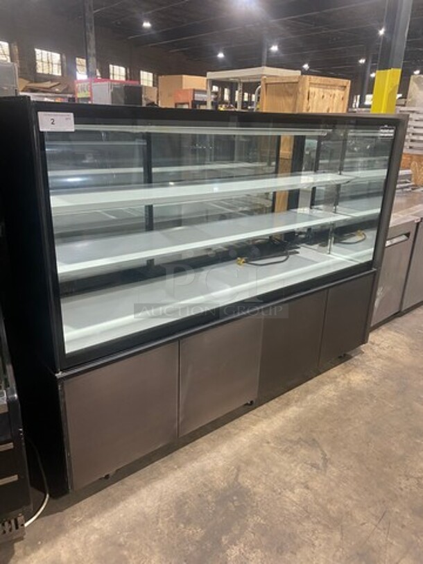 NICE! Commercial Refrigerated Bakery/ Deli Display Case Merchandiser! With Straight Front Glass! With Sliding Rear Access Doors! Stainless Steel Body!