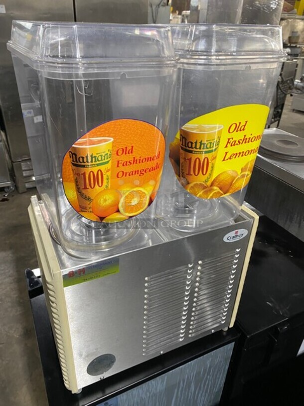 Crathco Commercial Countertop Dual Hopper Beverage Dispenser! With Poly Drip Tray! Clear Poly Jugs! Stainless Steel Body! Model: D254 SN: C000732 115V - Image 4 of 9