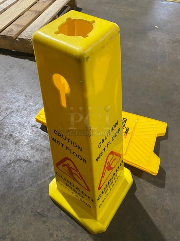 All One Money! Yellow Poly Wet Floor Caution Sign! - Image 4 of 4