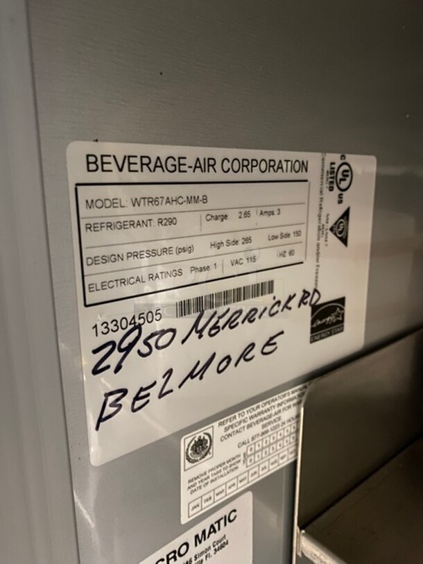 AMAZING! Beverage Air Commercial Refrigerated 10 Tap Cold Brew Coffee Kegerator! With 2 Door Storage Space Underneath! Model: WTR67AHCMMB SN: 13304505 115V 60HZ 1 Phase - Image 6 of 9