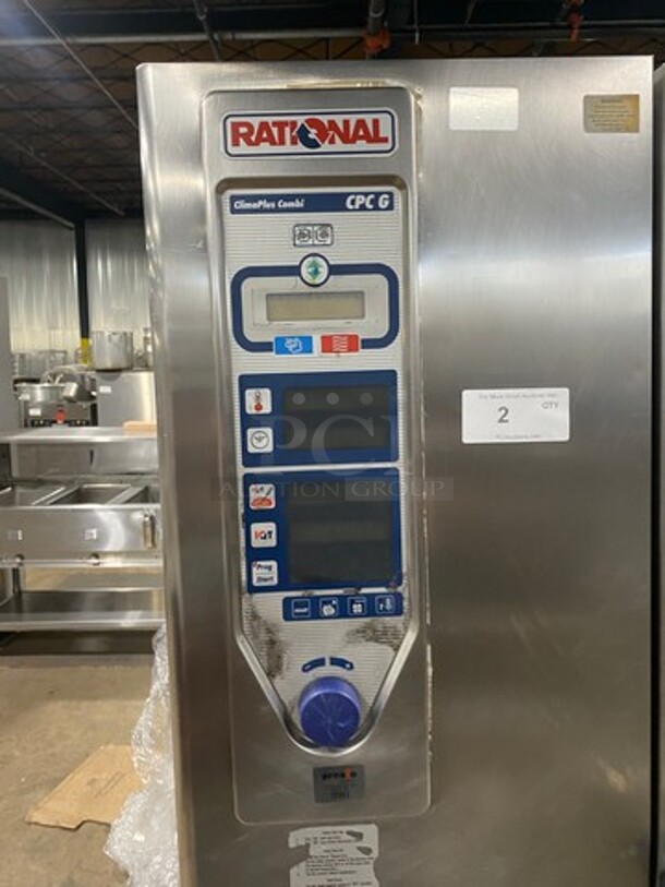 BEAUTIFUL! Rational Commercial Natural Gas Powered Combi Convection Oven! With View Through Door! With Digital Touch Controls! All Stainless Steel! On Legs! - Image 4 of 6