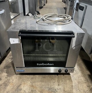 Turbofan Moffat Commercial Countertop Electric Powered Convection Oven! With View Through Door! Metal Oven Racks! All Stainless Steel! Working When Removed!
