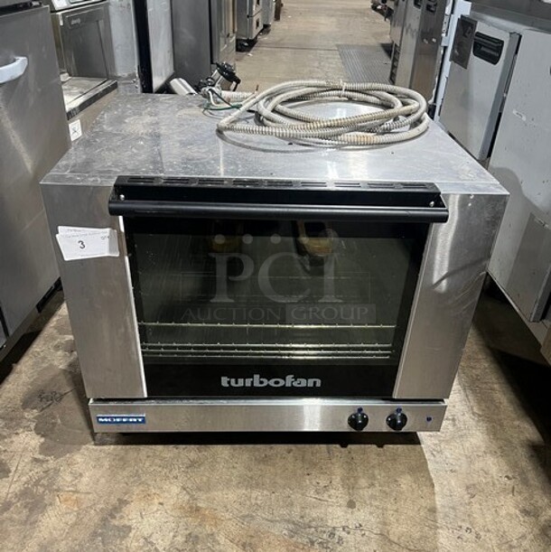 Turbofan Moffat Commercial Countertop Electric Powered Convection Oven! With View Through Door! Metal Oven Racks! All Stainless Steel! Working When Removed! - Item #1113052