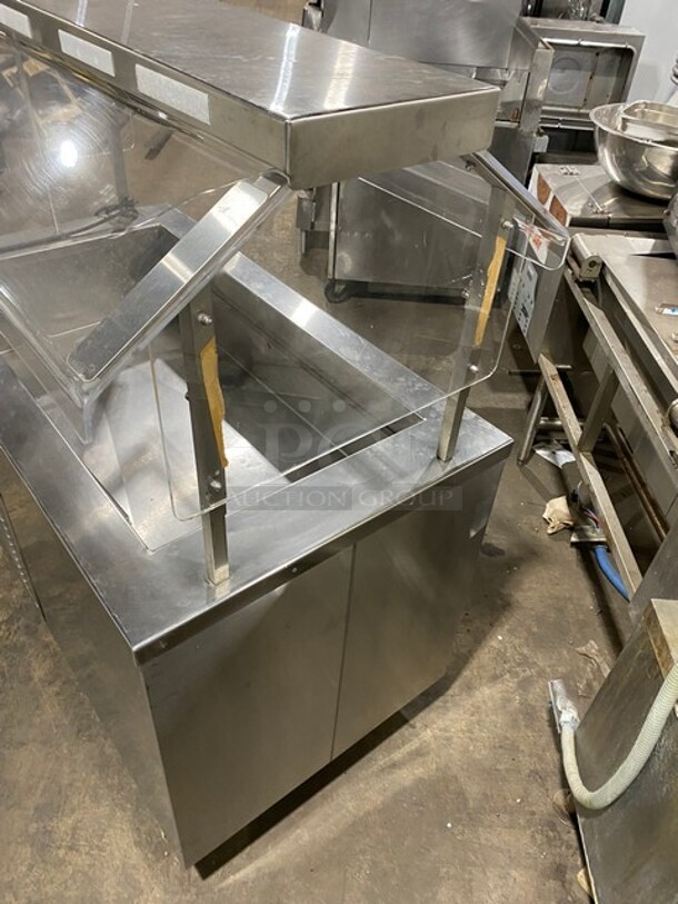 Low Temp Commercial Refrigerated Food Serving Station Counter/ Cold Pan! With Sneeze Guard! Stainless Steel Body! On Casters! Model: 50CFMX SN:FO4C05885L 120V 1PH - Image 2 of 8