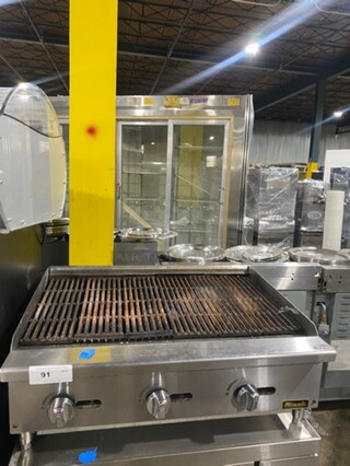 MAGALI Commercial Countertop Natural Gas Powered Char Broiler Grill! With Back And Side Splashes! All Stainless Steel! On Small Legs!Model: CCR36NG! 