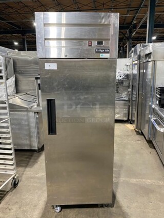 Fridge Air Commercial Single Door Reach In Refrigerator! All Stainless Steel! On Casters! Model: D28AF 115V 60HZ 1 Phase