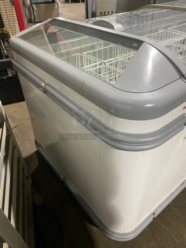 AHT Commercial Reach Down Chest Freezer Display! With Poly Coated Baskets! With Sliding Top Doors! Model: MALTA185 SN: 30339300002945! 120V 60HZ 1 Phase!
 - Image 4 of 8