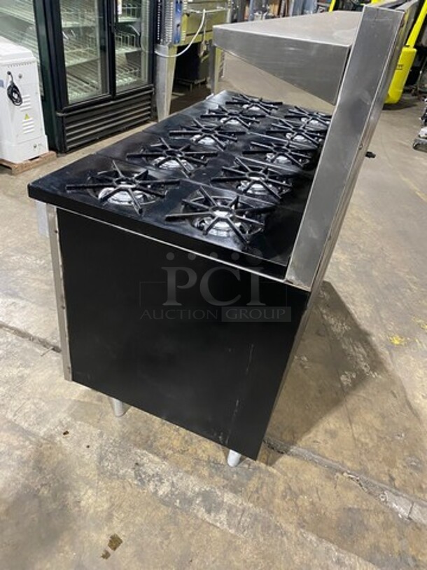 GREAT! Southbend Commercial Natural Gas Powered 10 Burner Stove! With Raised Back Splash And Salamander Shelf! With 2 Full Size Oven Underneath! All Stainless Steel! On Legs! Model: 320D SN: 20N04G53572 - Image 2 of 11