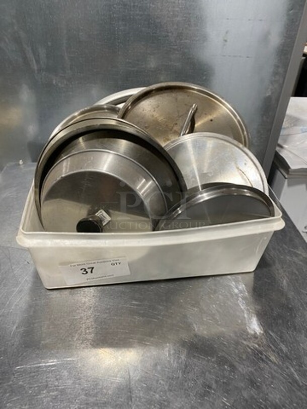 ALL ONE MONEY! MISCELLANEOUS ITEMS! Various Size And Style Metal Lids! - Image 1 of 3