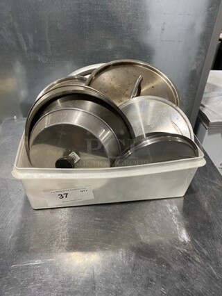 ALL ONE MONEY! MISCELLANEOUS ITEMS! Various Size And Style Metal Lids!