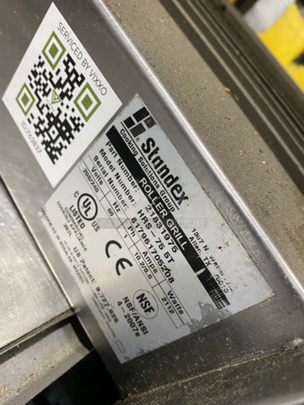 APW Wyott Commercial Countertop Hot Dog Roller Grill! All Stainless Steel! Model: HRS755T SN: 817961705208 208/240V 60HZ 1 Phase - Image 4 of 8