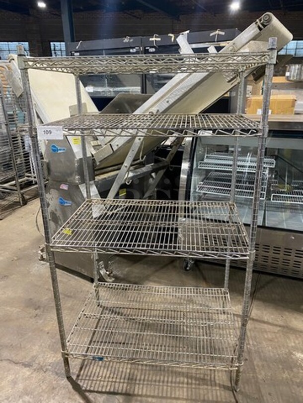 Eagle Commercial Metal 4 Tier Shelf! On Legs! BUYER MUST DISMANTLE! PCI CANNOT DISMANTLE FOR SHIPPING! PLEASE CONSIDER FREIGHT CHARGES!