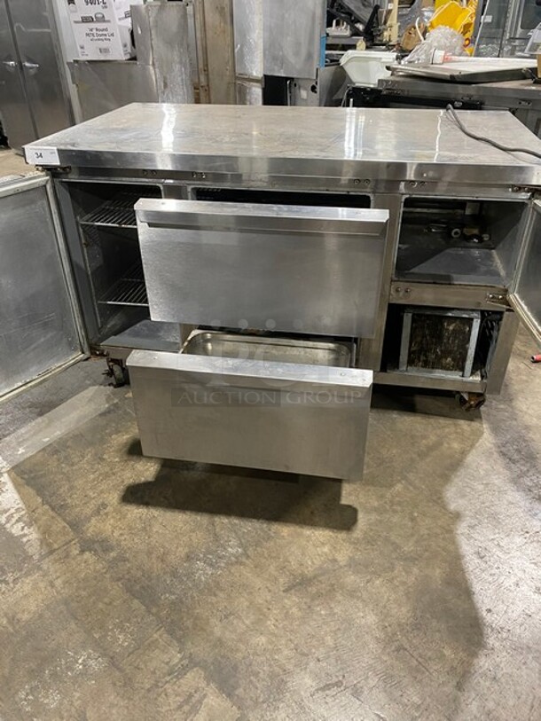 Continental Refrigerator! Lowboy ALL Stainless Steel! 60 in Table with Two Doors! And Two Pull Out Drawers! 115V 60HZ 1Phase Model: CRA60 Serial: 15712081
 - Image 5 of 9
