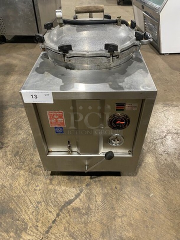 Smokaroma Commercial Electric Powered Pressure BBQ Cooker/ Smoker! All Stainless Steel! On Casters! Model: CU200F SN: 6118 208V