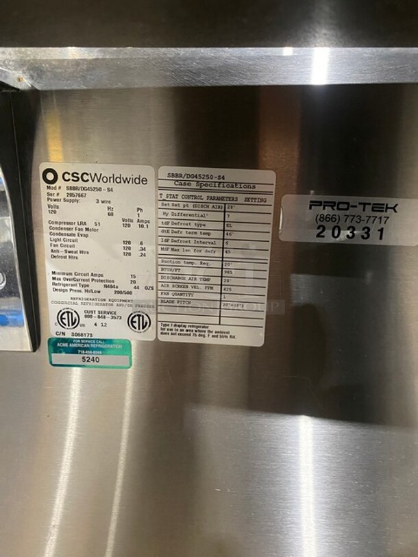 CSC Starbucks Style Commercial Self-Serve Merchandiser! Model SBBR-DG427S4 SN:2057667 120V 1PH! No Compressor! - Image 7 of 9