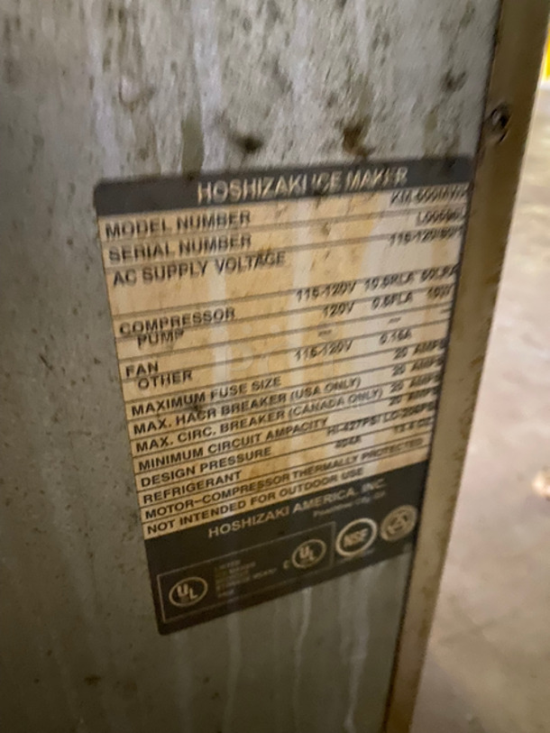 COOL! Hoshizaki Commercial Ice Maker Machine Head! All Stainless Steel! Model: KM500MWH SN: L00596L 115/120V 60HZ 1 Phase - Image 7 of 9