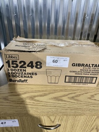 New In The Box! Libbey 4.5oz Rocks Glass! 3 Dozen!