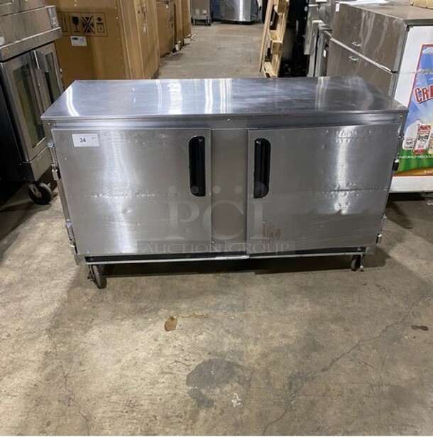 Beverage Air Stainless Steel 2 Door Low Boy Work Top Cooler! On Casters!  MODEL R134A 115V 1PH 
