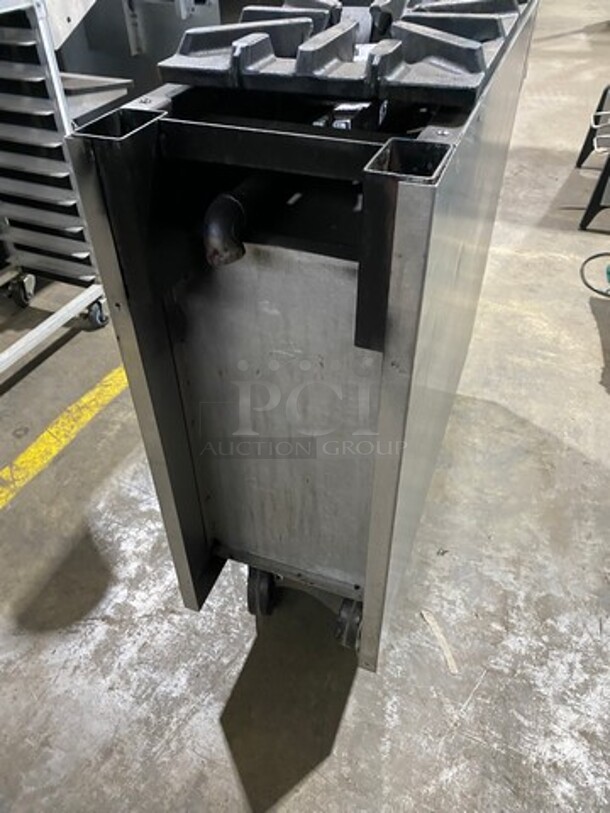 Wolf Commercial Natural Gas Powered 2 Burner Range! With Storage Space Underneath! All Stainless Steel! On Casters! Model: FB12 - Image 4 of 11