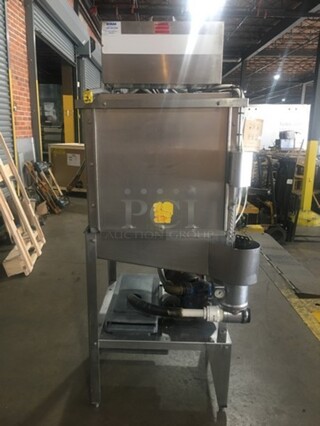 Ecolab Commercial Pass-Through Dishwasher Machine! All Stainless Steel! On Legs!