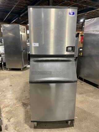 Manitowoc Commercial Ice Maker Machine! With Commercial Ice Bin! All Stainless Steel! On Legs! Model: IYT1200A261 SN: 1120386769! 208/230V 60HZ 1 Phase!