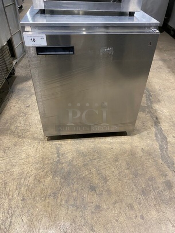 Delfield Manitowoc Commercial Single Door Lowboy/Worktop Cooler! With Poly Coated Racks! All Stainless Steel! Model: 406CADD1 SN: 1212152000899 115V 60HZ 1 Phase