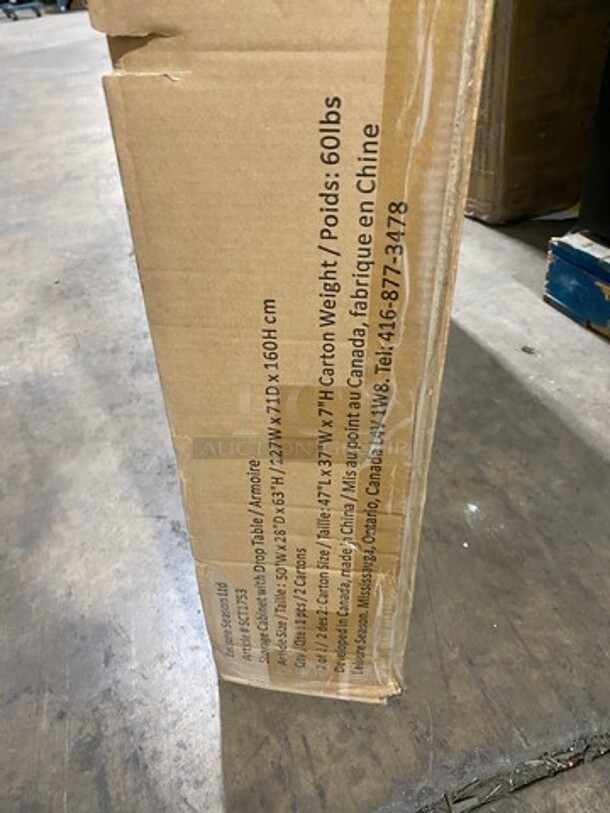 NEW! IN THE BOX! Leisure Season Wooden Storage Cabinet! With Drop Table! Model: SCT1753 - Image 7 of 8