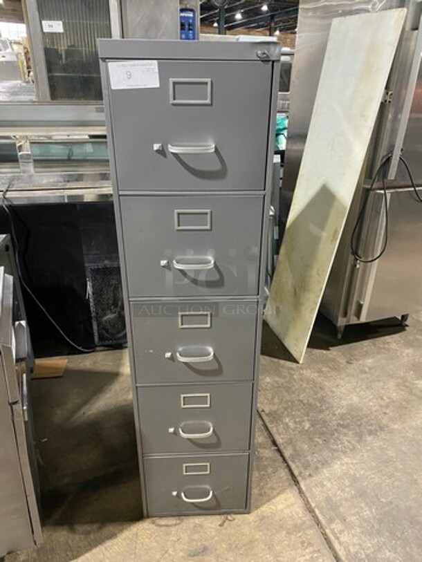 Solid Grey 5 Drawer Filing Cabinet!