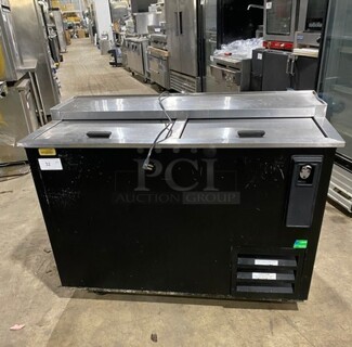 Fogel Stainless Steel Commercial Back Bar Bottle Cooler w/ 2 Sliding Lids! MODEL BC50DBST SN:2003100019 115V 1PH